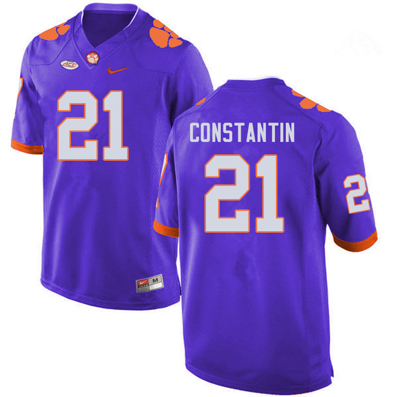 Men #21 Bryton Constantin Clemson Tigers College Football Jerseys Sale-Purple - Click Image to Close